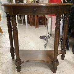 アンティーク調コンソール 木目ブラウン 引き出し付き【ユーズドユーズ名古屋天白店】 J2116