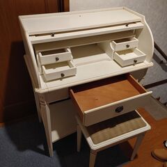 アンティーク調ライティングビューロー＆椅子セット