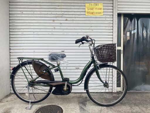 地域限定送料無料　バッテリー新品　ヤマハ　パス　ナチュラ　新基準　子供乗せ　緑　アシスタ　ビビ　神戸市　電動自転車