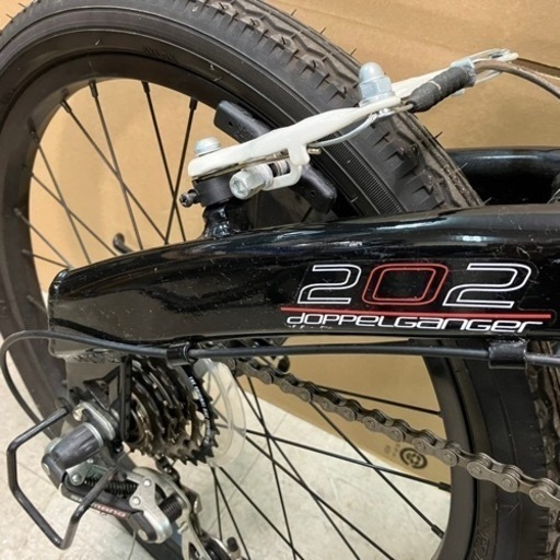 202 doppelganger 折り畳み自転車 6段ギア ドッペルゲンガー 白黒 20インチ ライト付