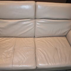 ≪y408≫極美品 展示品 SELUNO 3人用 L字 本革 シェーズロング/カウチ ソファ 2021年 ベージュ 可動式アーム/ヘッドレスト 40918-01