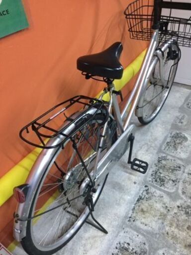 《レンタサイクル店使用　自転車整備士整備済み！》NO148中古車　26インチ　シティサイクル 　シルバー