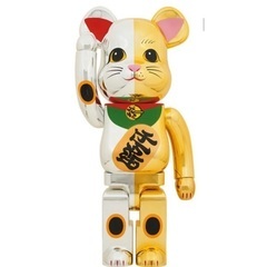 BE@RBRICK 招き猫 開運 銀×千万両 金 1000％