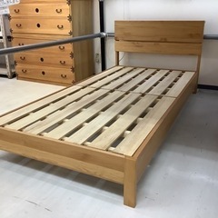 【リサイクルサービス八光　田上店　配達・設置OK】ナチュラルブラウン　シングルベッド