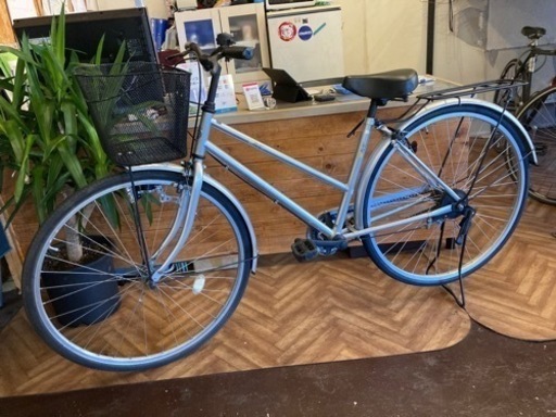 自転車 【後輪タイヤ新品！】27インチ自転車 シルバー