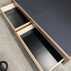 ☆大型クイーン☆ クイーンベッド 木製フレーム マットレス 収納付き