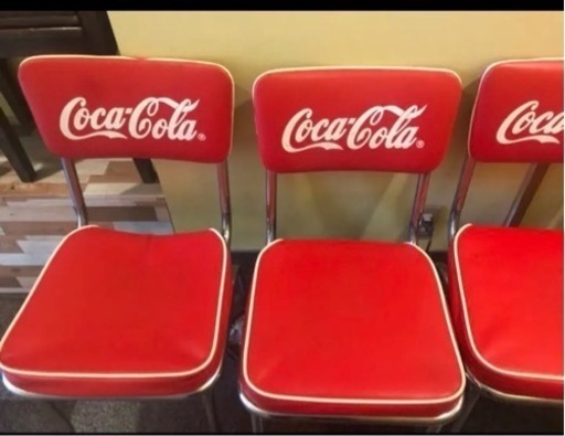 最後の値下げです。レトロ　本物　コカコーラ椅子4個