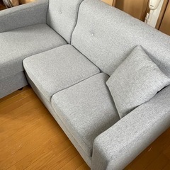 ニトリ 3人掛けカウチソファ グレー ◆ほぼ新品◆