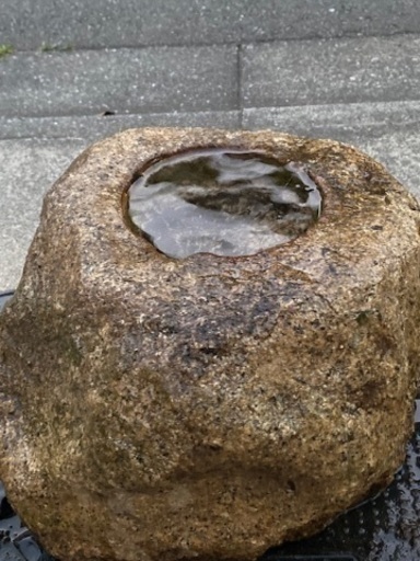 古い時代 つくばい 蹲 検 御影石手水鉢天然自然石坪庭茶道石仏庭園