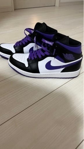 AJ1 Mid ブラック コートパープル 27cm