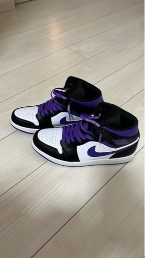 AJ1 Mid ブラック　コートパープル　27cm