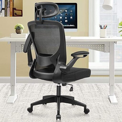 新品/展示品　デパソコンチェア オフィスチェア 椅子 テレワーク 人間工学椅子 デスクチェア 疲れない 勉強 学習 ランバーサポート付き 360度回転 腰に良い 人気 おしゃれ 黒おしゃれ イエ