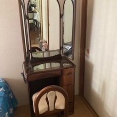 木製　ドレッサー　三面鏡　
