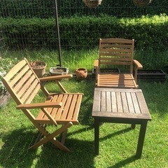 ガーデン用　木製　テーブル　椅子セット