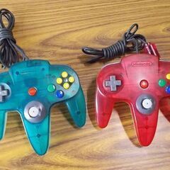 Nintendo64 本体 クリアブルー NUS-001 コントローラー×2 振動パック