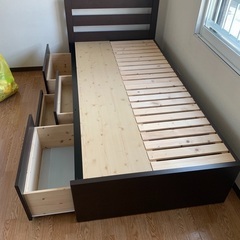 シングルベッド 収納付 マットレス付 美品