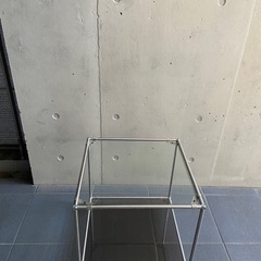 oen furniture クリア ガラス スチール サイドテーブル