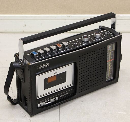 70s 東芝 モノラル コンパクト ラジカセ ACTAS-FM RT-320F 美品 ビンテージ 昭和レトロ (R2196wY)