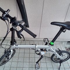 【ネット決済】折りたたみ自転車14型シルバー3段変速
