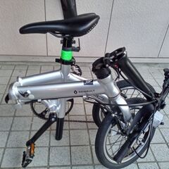 折りたたみ自転車14型シルバー3段変速