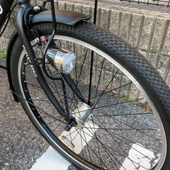 【足立区直接お渡し】27インチ 自転車 6段階変速 オートライト カゴ付き ママチャリ 美品 27インチ 6変速 自動ライト カギ カゴ 付き 黒