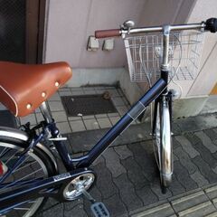 DCM BRAND] 27吋ファッションシティーサイクル 外装6段/LEDオート/ネイビー