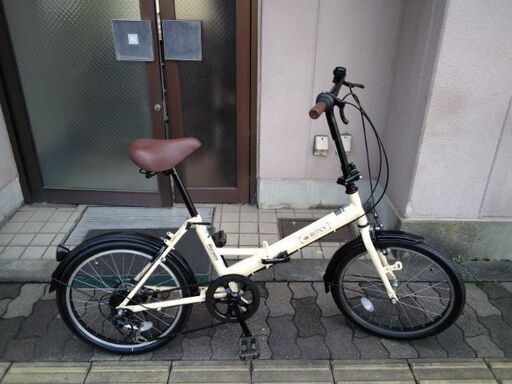 ROXY 20㌅サイクル ベージュ バスケット付6段変速　折りたたみ maruishi]ROXY(ロキシー)20吋 折り畳み自転車 外装6段/マット