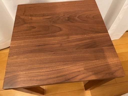 無印良品 無垢材サイドテーブルベンチ 板座 ウォールナット材