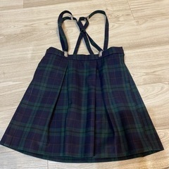 幼稚園制服のスカート　緑　チェックスカート 120cm