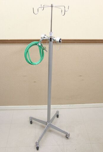 キャスター付き点滴用器具　点滴スタンド　4脚　4本脚　丸棒吊り具　4点吊り (J1121ykwY)