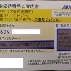 【ネット決済・配送可】ANA 株主優待券1枚 利用期限22/11...