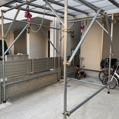 バスボートやジェットスキーに　単管パイプ　ウインチ　ラッシングベルト