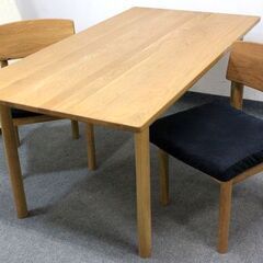 IDEE/イデー DIMANCHE/ディモンシュ ダイニング3点セット テーブル/チェア×2 オーク無垢材 Marina Bautier 中古家具 店頭引取歓迎 R6493)-組曲S シフォンプリントボウタイブラウス