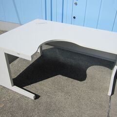 事務机　L型ラウンドデスク　左ラウンド　1600ｘ1200　イナバ製DU-FP1612WT7