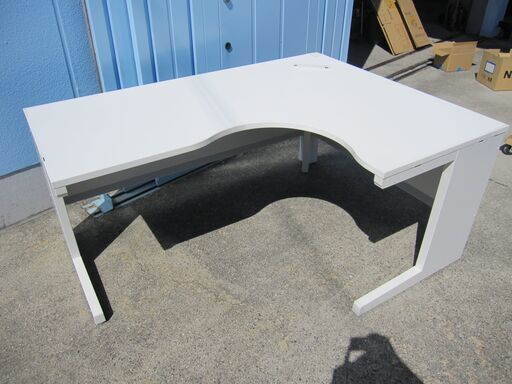 事務机 L型デスク 右ラウンド ホワイト イナバ製DU-FP1612WT7 - 机 