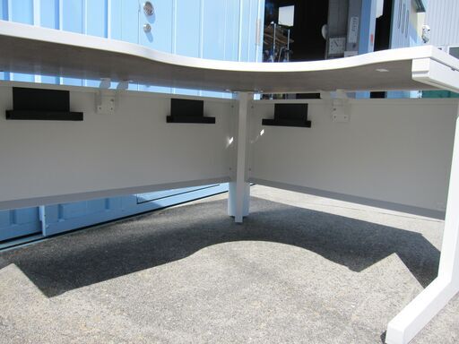 事務机 L型デスク 右ラウンド ホワイト イナバ製DU-FP1612WT7 - 机 