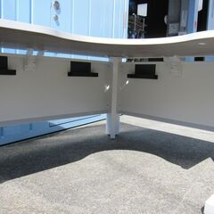 事務机　L型デスク　右ラウンド　ホワイト　イナバ製DU-FP1612WT7