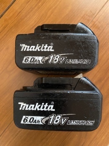 makita 純正品　BL1860B  6.0Ah 18V  充電バッテリー２個セットです。