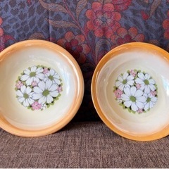 昭和レトロ　China Auroraの花柄お皿2個セット