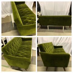 カリモク60 karimoku ロビーチェア 3シーター モケットグリーン ソファ ミッドセンチュリー