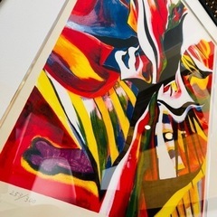 岡本太郎　哄笑　こうしょう　リトグラフ　絵画　抽象画　253/300 エディションあり　サインあり　絵画オークション落札品　真贋保証　検　太陽の塔　大阪万国博覧会　大阪万博　 岡本太郎 セリグラフ 哄笑(こうしょう) 送料無料 【新品】【複製