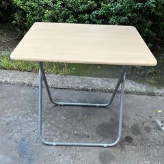 折りたたみテーブル　No.4592　天板木製　メタルフレーム　【...