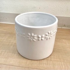 引取【他にも出品中】花瓶　陶器　鉢　花器　ホワイト　白　花柄