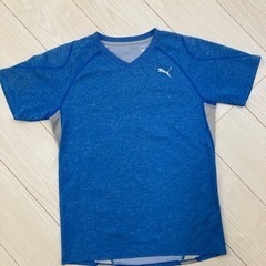  PUMA スポーツウェアメンズ 機能Tシャツ ブルー S