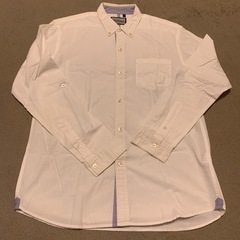 【L】メンズ　白　長袖シャツ