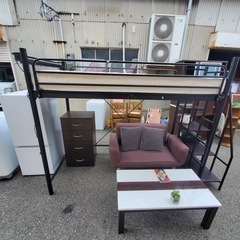 高さ2段階式階段付きロフトベッド