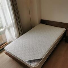 【受渡者確定しました:譲ります】セミダブルベッド+マットレス