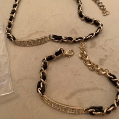 プレートネックレス、ブレスレットセット