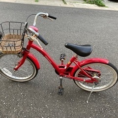【引き渡し済　子供用自転車赤18インチ　アサヒイノベーションファ...