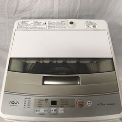 AQUA　全自動洗濯機　AQW-S45H　4.5kg　2020年製